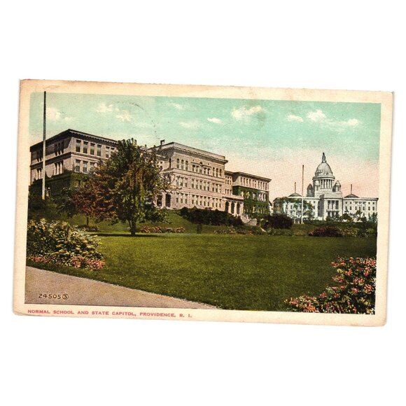 Normal School State Capitol Providence RI Postcard Vintage Valentine Souvenir Co - Picture 1 of 2